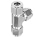 ANKROYU Compression Ferrule Connector Tee Equal Diameter 316 Stainless Steel Die Forging SS6003 High Pressure Vibration Proof for Oil Gas Liquid Pipelines Refining Industry (F12)