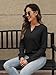 EADINVE Womens V Neck Long Sleeve Sweatshirts Lightweight Pullover Cute Fashion Cute Fall Clothes Tunic Tops 2025 Black