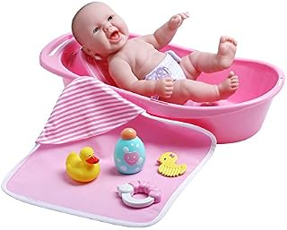 JC Toys La Newborn Realistic Baby Doll Bathtub Gift Set Featuring 13" All