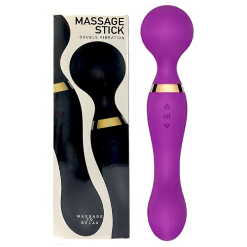 Massageador Vibrador Elétrico Profissional de Silicone, Ponta Dupla, Velocidades Ajustáveis. Massage