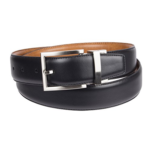 Chaps Men's Reversible Stretch Dress Belt, Black/Tan, Medium (34-36)