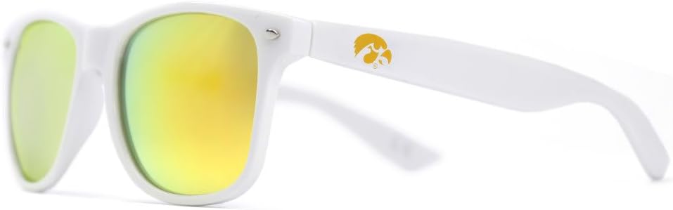 NCAA Iowa Hawkeyes Sunglasses-White Frame, Gold Lenses, White, One Size, IWA-5