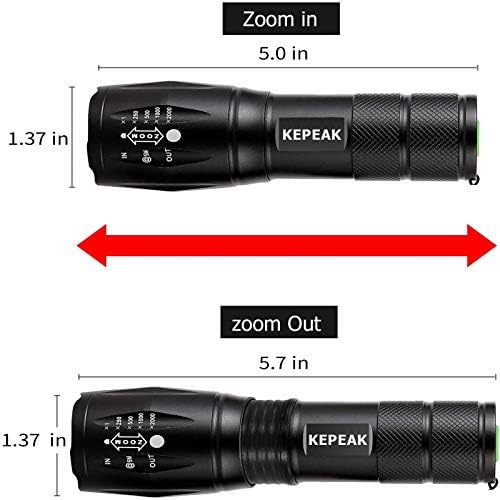 Standard Torches, 2 Pack LED Flashlight Rechargeable, Bright Tactical Flashlights Zoomable, 5 Modes, Waterproof Handheld Light for Camping, Outdoor, Hiking, Emergency