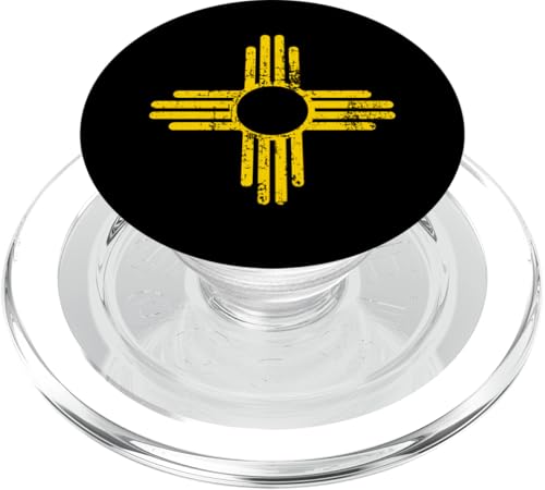 Retro New Mexico Zia Sun Symbol Apparel Yellow Zia Sun Alone PopSockets PopGrip pour MagSafe