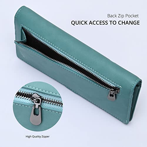 Alldaily Ultra Slim Thin Women Wallet Rfid Blocking Credit Card Holder Bifold Long Ladies Billfold thumb #3
