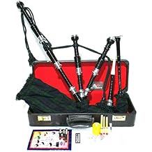 AAR Scottish Great Highland Bagpipes Silver Mounts Tutor Book, P Chanter and Hart Carry Case