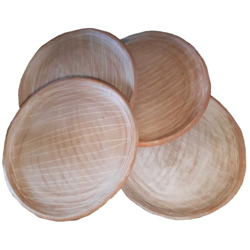 Original Comales aus Ton – 4er Set | mexikanische Grillplatte 28,5 cm | Koch- und Servierplatte für Taco, Tortilla, Quesadilla, Gemüse etc. | Traditionelles Kochgeschirr