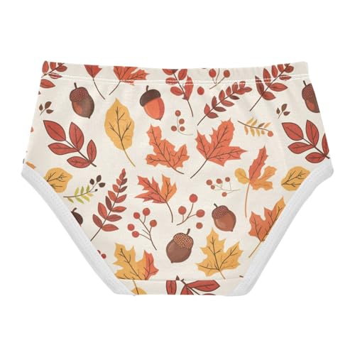 Wusikd Autumn Leaves Girls' Underwear Cotton Girls Briefs Soft Toddler Underwear 2T2