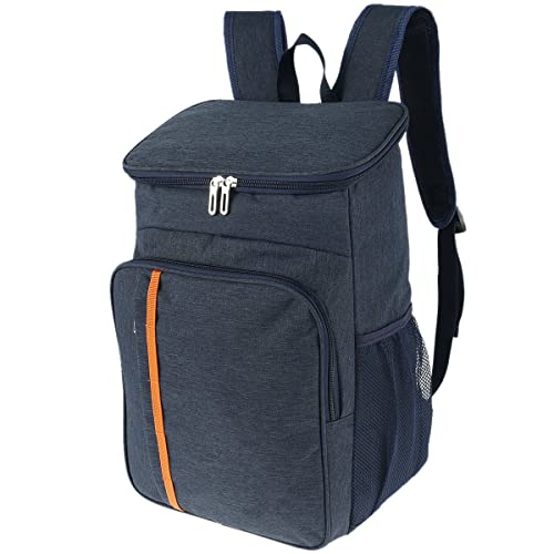 Cooler Bags Backpack Insulated Large Picnic Beer Bag Backpack Freezer Multiple Pockets Large Capacity Waterproof Cooling Lunch Bag Food Container for Camping/BBQ/Family Outdoor Activities (Navy)