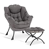LITA Lazy Chair with Ottoman, Modern Accent...