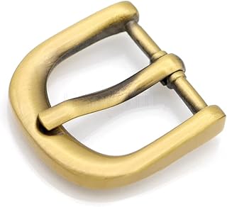 CRAFTMEMORE 4pcs Belt Buckle Single Prong Buckles Belt Purse Making Leather Craft fits 5/8, 3/4, 1 Inch Strap SC97 (3/4 Inch, Brushed Brass)