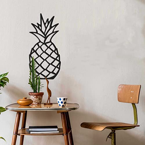 Black Metal Wall Art, Modern Home Decor, Modern Black Wall Art, Living Room Wall Art, Home Art İron Wall Art, Wall Hanging (Pineapple Metal Wall Art Decor, Xlarge) #TOP1