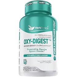 Herbtonics Oxygen Based Colon Cleanse and Detox Digestive System Formula | with Apple Cider Vinegar | Colon Cleanser Pills for Adults | 90 Gluten Free Vegan Capsules