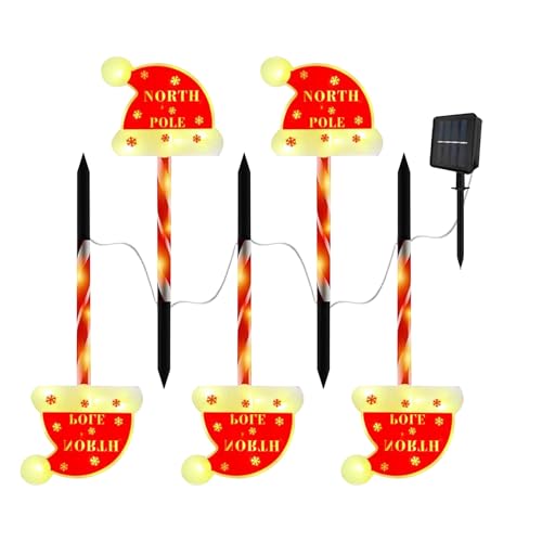 Guirlandes Lumineuses Canne de Noël au Design Élégant et Lanterne Solaire