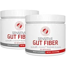 Silver Fern Sensitive Gut Fiber Supplement - Each Tub = 30 Scoops = 30 Day Supply - 6 Grams of Dietary Fiber Per Serving - with Galactomannan Guar Fiber, Baobab Fruit Powder 2 Tubs