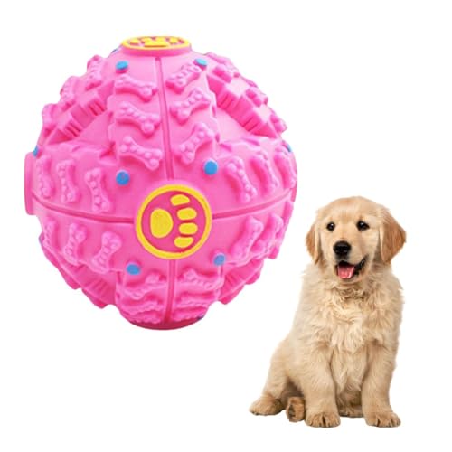 BOLA INTERATIVA 7CM PETISQUEIRA PARA CACHORRO COM BARULHO DIVERTIDO (ROSA)