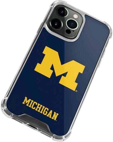 Skinit Clear Phone Case Compatible with iPhone 14 Pro - Officially Licensed University of Michigan M Logo Design