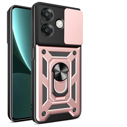 Kukoufey Compatible with Oppo A60 5G Case Cover,Compatible with Oppo A40 4G,with Slide Camera Lens Cover Compatible with Oppo A3 5G (India) CPH2683 / A3x (India) CPH2641 CPH2681 Case Pink