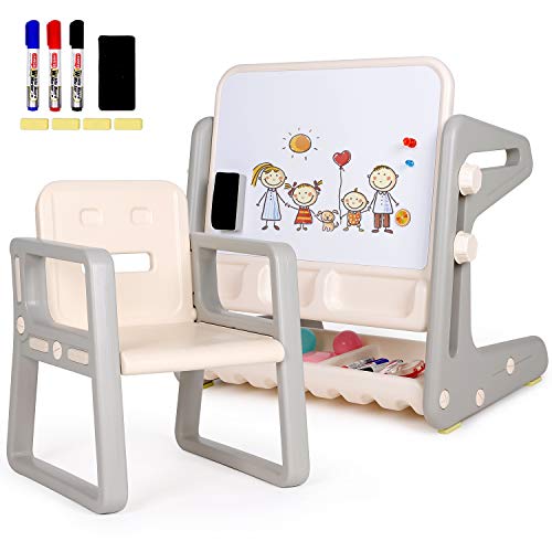 Hadwin Kids Table and Chairs with Easel