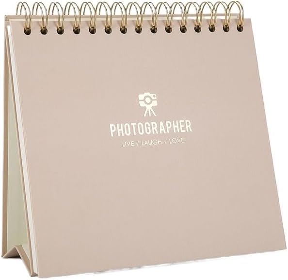 Travel Growth Commemorative Book ﻿ Desk Calendar Self Adhesive Album Coil Album Handmade Laminated Album Applicable to Photos, Receipts, Star Cards, etc(Beige,16.5 * 14.5cm)