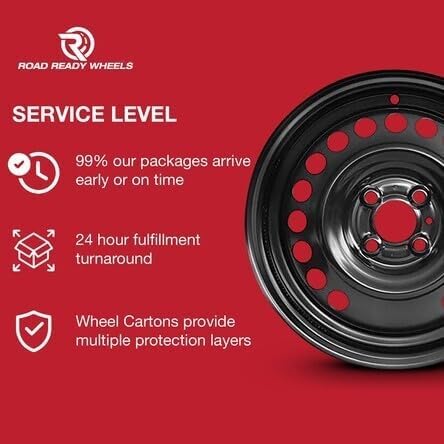 Trailer Freightliner M2 22.5x8.25 Steel Rim 10-285.7mm or 10-11.2" Load 7400lb - Road Ready Trailer Wheel