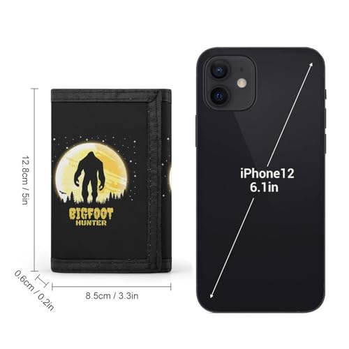 Bigfoot Hunter Sasquatch Trifold Wallets Slim Wallet with ID Window Coin Purse for Women Men2
