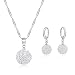 Produktbild DIAMOND QUEENS® Schmuckset Silber 925 Damen I Shamballa Perlen Discokugel Ohrringe mit Kristallkugel Kette I Schmuck Set als Geschenk in Schmuck Box