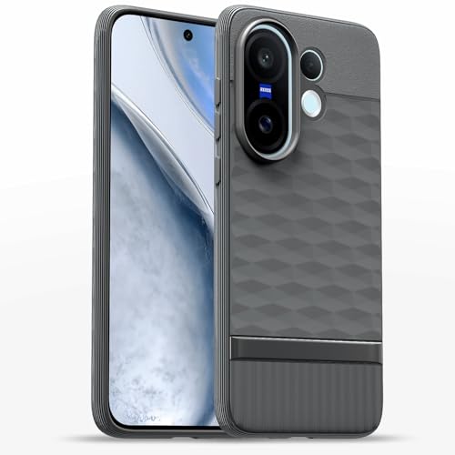 Image of Pikkme Back Cover for Vivo X200 Fe 5G Camera Protection 3D Hexa Cube Design Silicone Protective Bumper Case (Grey)