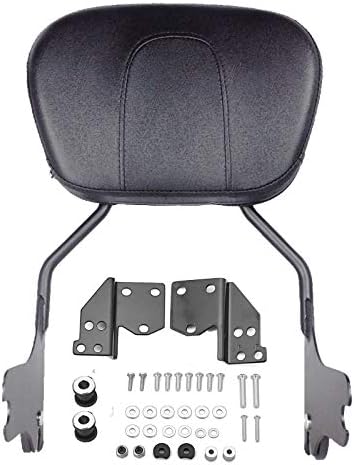 ASD Detachable Gloss Black Sissy Bar w/Passenger Backrest Pad & 4-Point Docking Hardware Kit Compatible with Harley Davidson Touring Road King Street Glide Electra Glide Road Glide 1997-2008