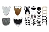 4 Pieces Fake Beards and 48 Piece Self Adhesive Fake Mustache Set False Beards Funny Fake Mustache Fake Whisker