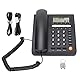 Schnurgebundenes Telefon mit Anrufer ID Anzeige, 16 Bit LCD Display, Schnurgebundenes Tischtelefon mit 3 Weckern, Schnurgebundene Festnetztelefone für das Home Hotel Office