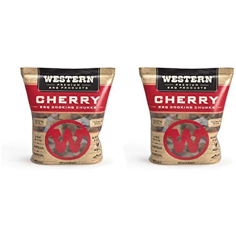 Western BBQ Smoking Barbecue Pellet Wood Grill Cooking Chip Chunks, Cherry (2-Pack) Cover