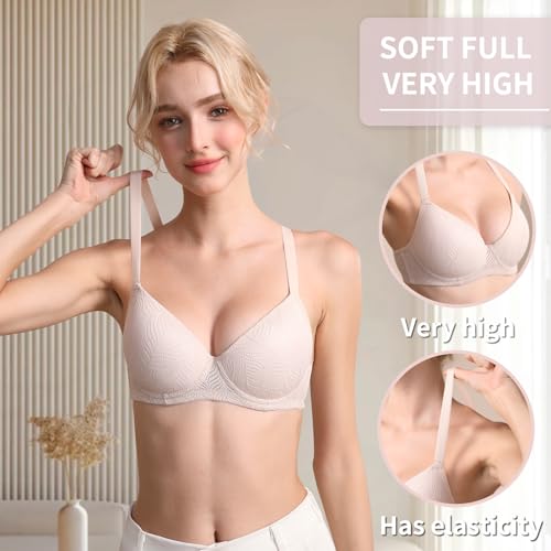 3PC Bras for Women Push up T-Shirt Bra Pack Everyday3