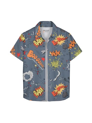 Image of HELLCAT Yellow Trendy Regular Fit Printed Causal Shirt for Boys