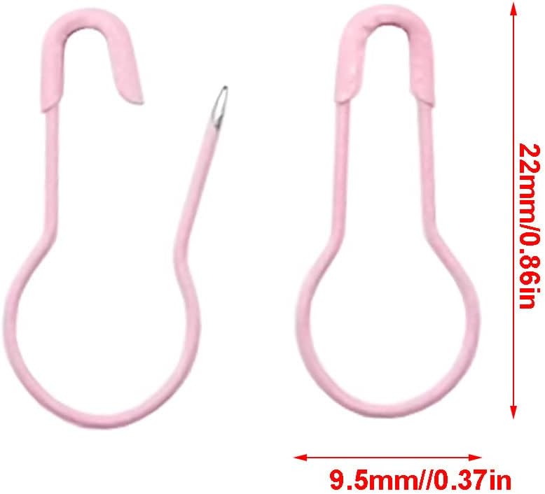 500 pcs Safety Pin Clothing Tag Pins Bulb Pin Metal Gourd Pin Calabash Pin for Hand Sewing DIY Crafts Home Accessories (Pink)