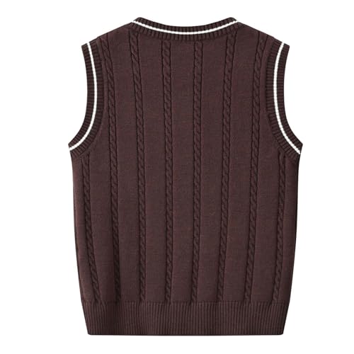 Kids Boys Girls Sleeveless Sweater V Neck Pullover Soft Stretchy Vest Stylish Comfy Knitted Tops for Toddler Children2