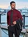 COOFANDY Long Sleeve Dress Shirt for Men Stain Shiled Solid Long Sleeve Regular Fit Shirts for Men Business Formal Wedding Maroon Shirts