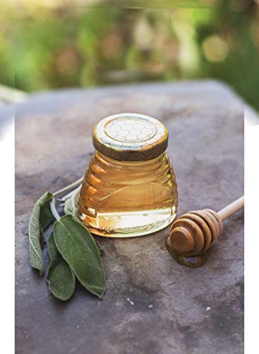 3 oz. Glass Skep Jar for Honey 24 ct. w/metal lids - choose design (Gold)