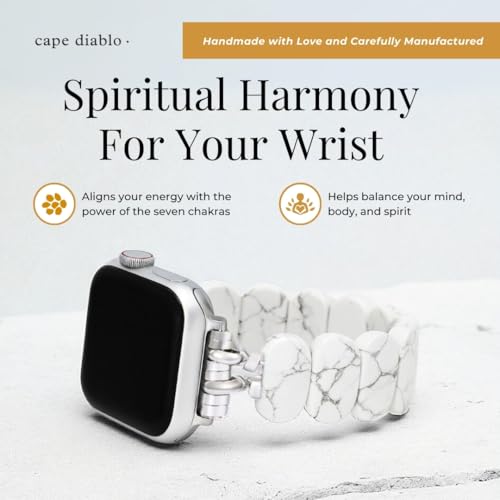 Cape Diablo Smart Watch Band for Women - Handmade Gemstone Strap - Compatible with 38mm-45mm Apple Faces by Cape Diablo - Used condition - Image 4