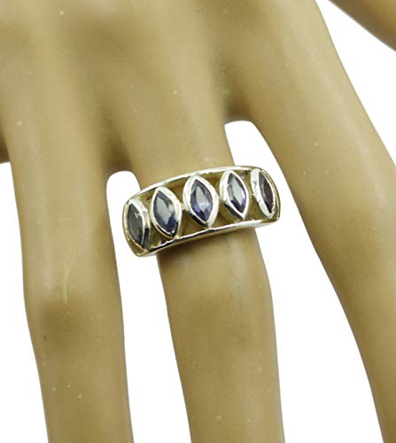 Bague bleue argent sterling 925 RIYO Inde bijou véritable de style traditionnel