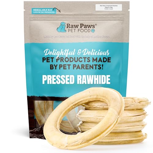 Raw Paws compressed rawhide rings for dogs