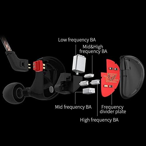 KINBOOFI KZ AS10 IEM 5 Balanced Armature Driver Earphone, Stereo HiFi KZ in Ear Monitor Headphone Musician Headset with Detachable 2 Pin Cable
