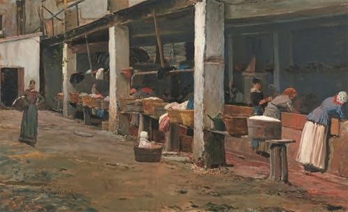Tableaux peinture murale le lavoir de Barcelone déco chambre