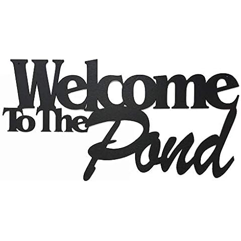 MEMORY MATS & WORD ART Travel & Leisure Themed Decorative Wall Signs - Vacation & Destination Geographic Graphic Plaque - Real Wood – Made in The USA (Welcome to The Pond) Cover