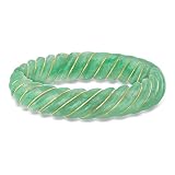 JADE AND 14KT YELLOW GOLD — Carved green jade bangle bracelet with 14kt yellow gold. Polished finish. 7 in. long. 1/2 in. wide. Clasp free, slip on. IDEAL FOR EVERYDAY WEAR — With its essential design, this bracelet wears well whether you’re running ...