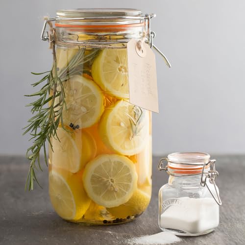 Image of Kilner Premium 2L Round Airtight Glass Jar with Clip Top Lid for Coffee, Tea, Flour, Pulses, Grains, Lentils, Biscuits | Transparent, Reusable Multipurpose Kitchen Storage Container