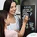Magnetic Black Dry Erase Board for Fridge (17 x 11 inch), Stain-Resistant w/ 3 Magnetic, Fine-Tip Neon Chalk Markers & Eraser by Yes4Quality