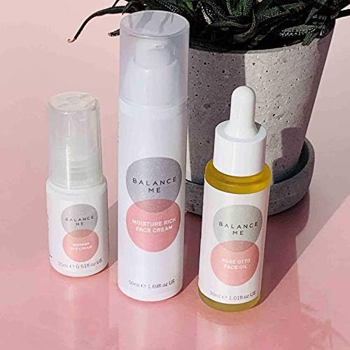 Balance Me Moisture Rich Face Cream 100% Natural Vegan Deeply Hydrating Moisturiser - Antioxidant Rich Rosehip & Arctic Cloudberry For All Skin Types Made In Uk 50Ml