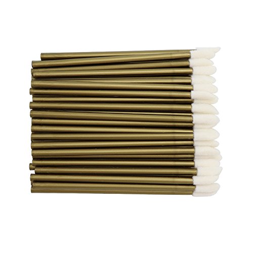 300 Pack Lip Gloss Applicators Disposable Lipstick Wands Bulk Lip Brush Makeup Tool Set (Gold-300pcs)