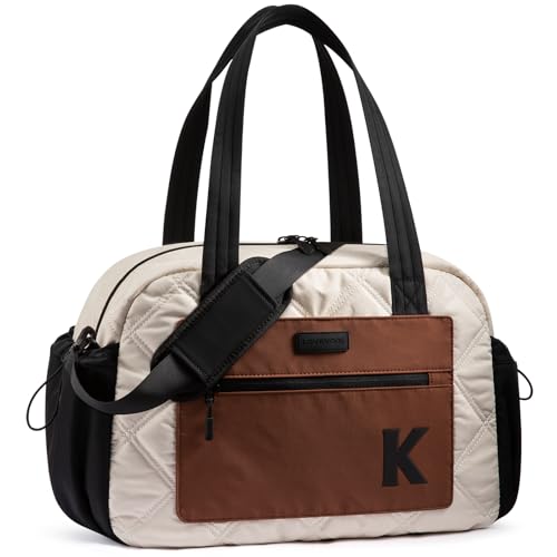 Image of LOVEVOOK Tote Bag for Women, 15.6 inch Laptop Work Bag with Cup Holder | 15.6 inch Padded Laptop Compartment Lightweight Puffer Design Multiple Organized Pockets Work, Travel & Everyday Ready
